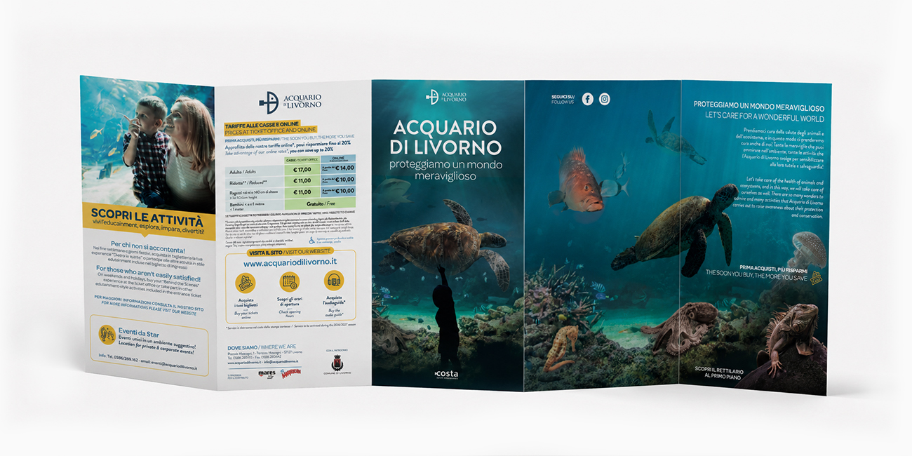 Campagna pubblicitaria 2026 Acquario di Livorno - brochure