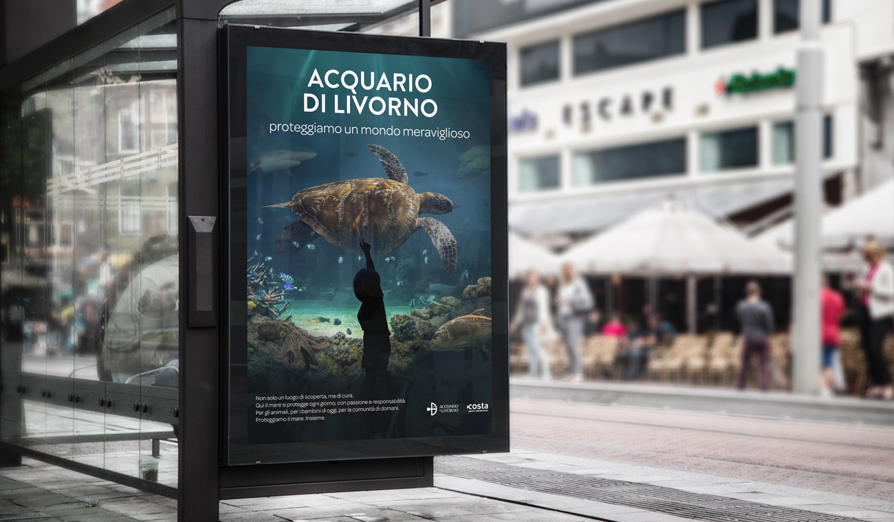 Campagna pubblicitaria 2026 Acquario di Livorno - declinazione verticale